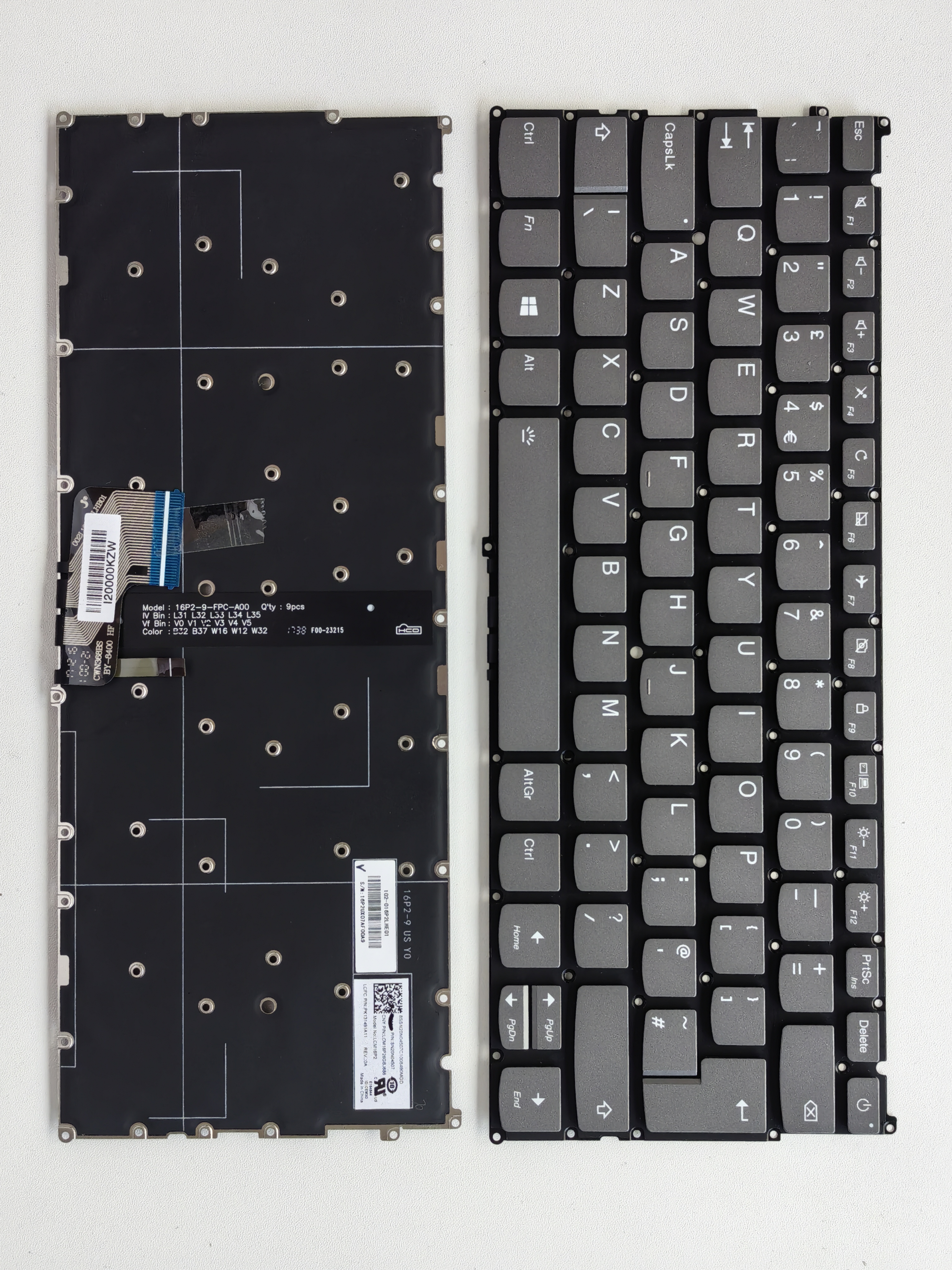 Picture of New Replacement Laptop Keyboard For LENOVO 720S-13 with switch Grey Backlit UK Layout